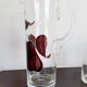 Carafe service and glass with orangeade or bohemian crystal water
