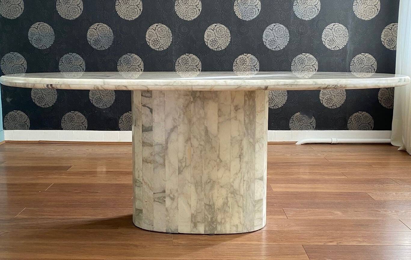 Oval marble table