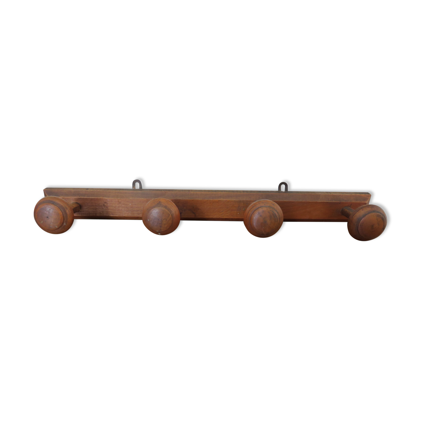 Wooden wall coat rack 4 hooks art deco 1940 1950