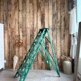 Vintage stepladder with green patina
