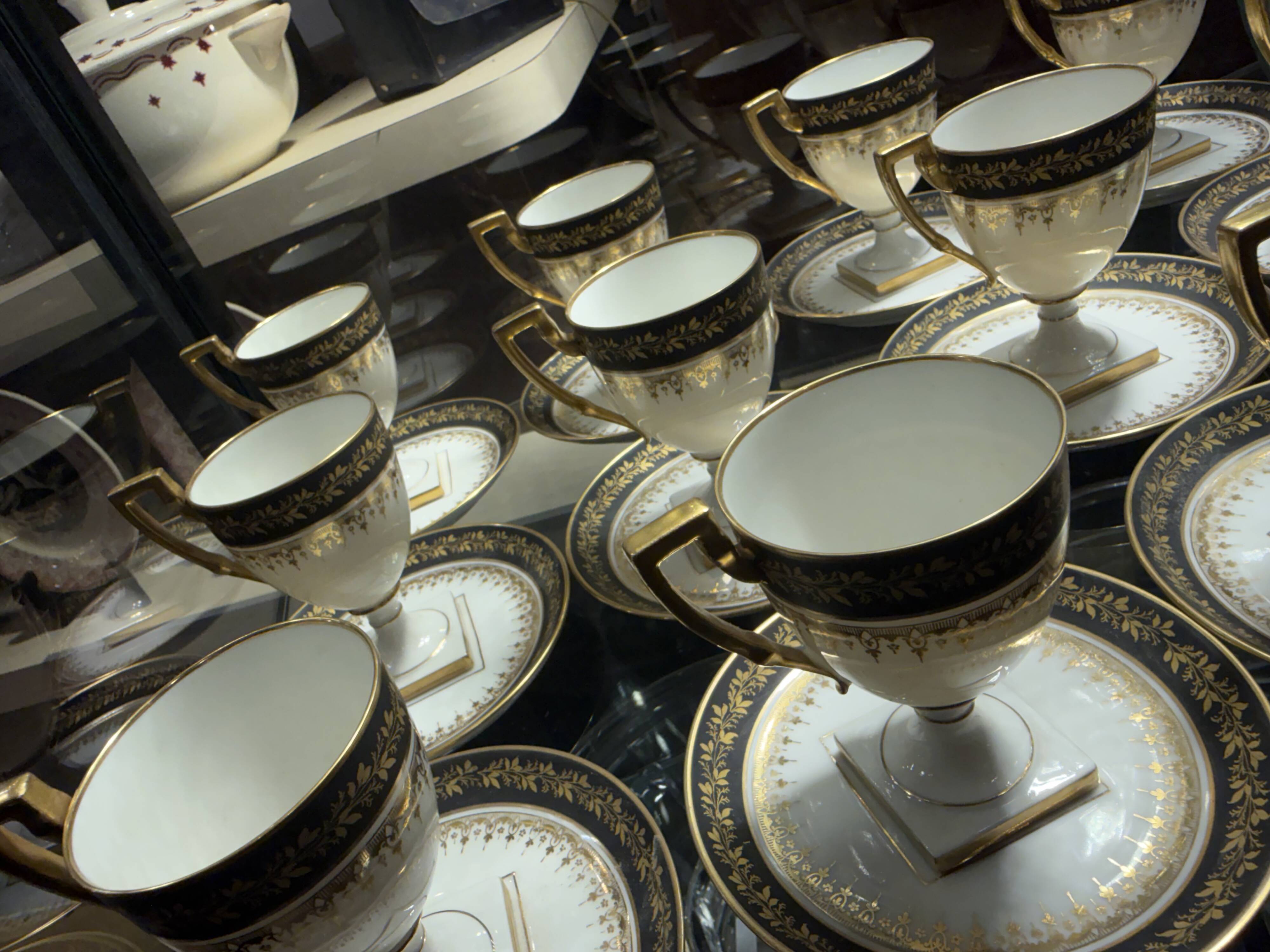 Coffee service for 12 cups Empire, Limoges porcelain, brand "A.F.", circa