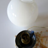 Art Deco lamp opalin globe on marble - gazelle