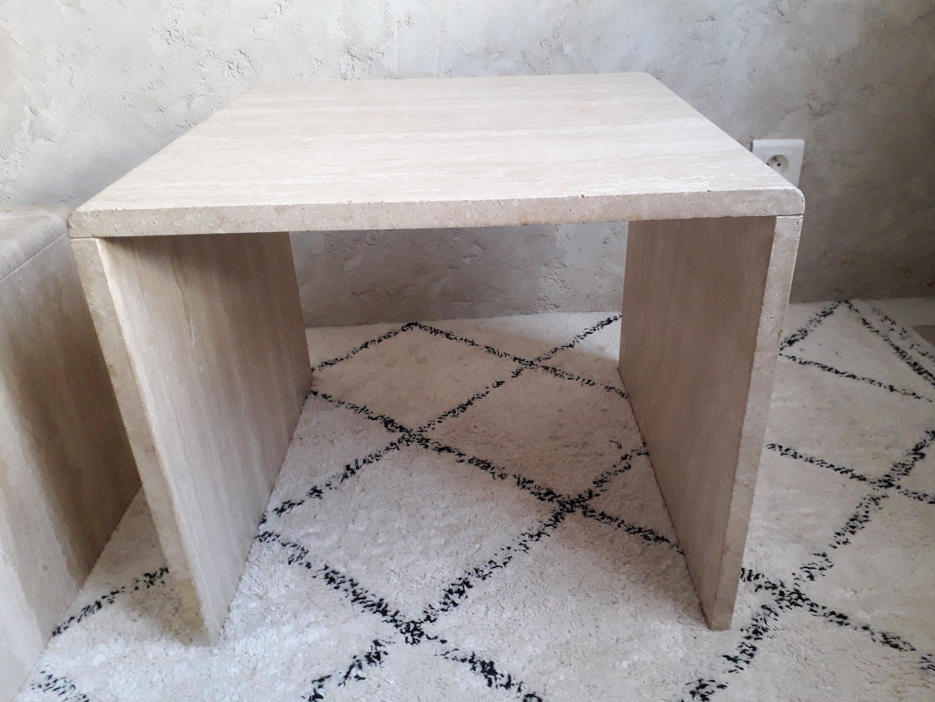 Travertine pull out tables