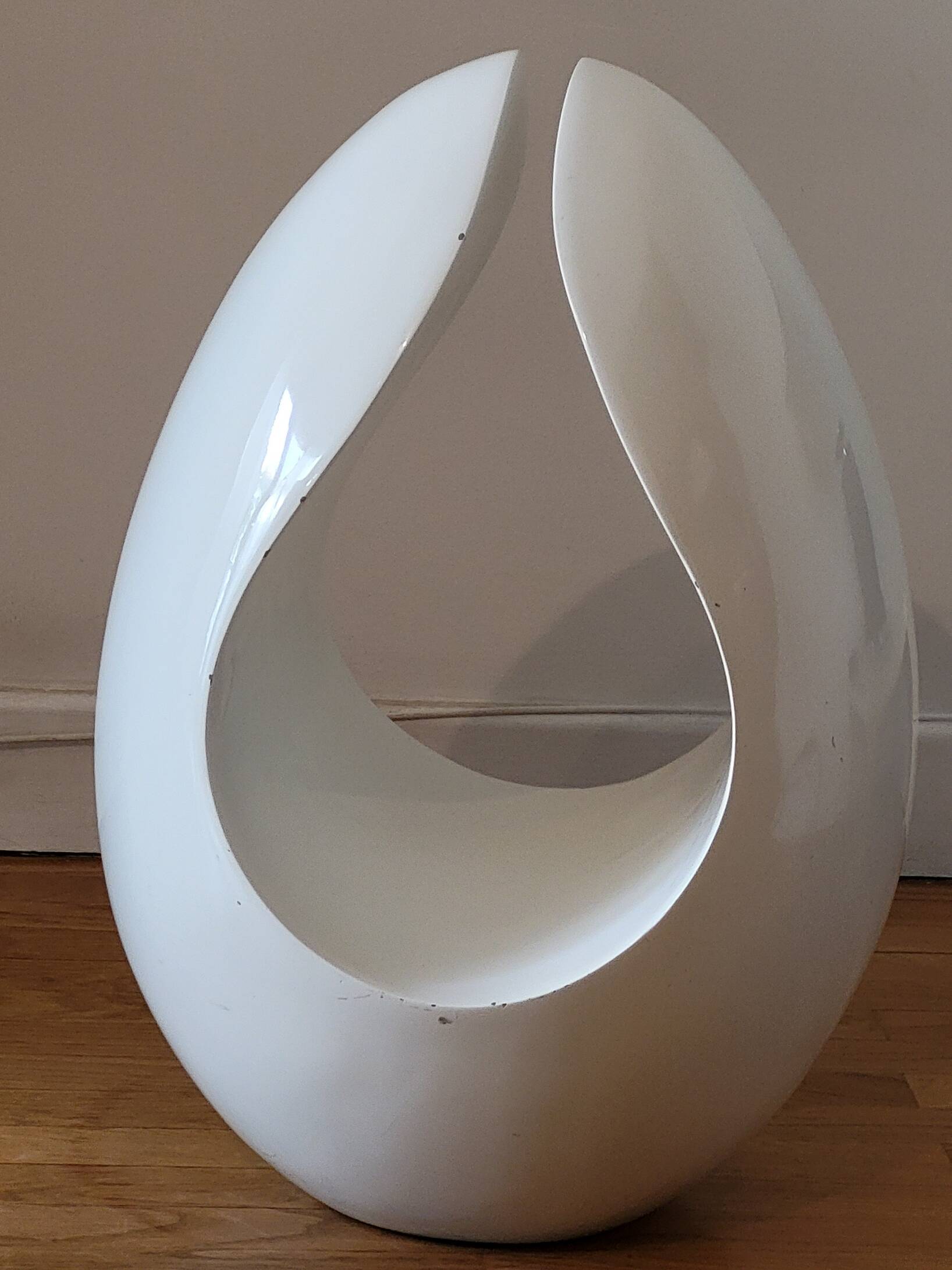 White ovo magazine holder by stamp space age vintage