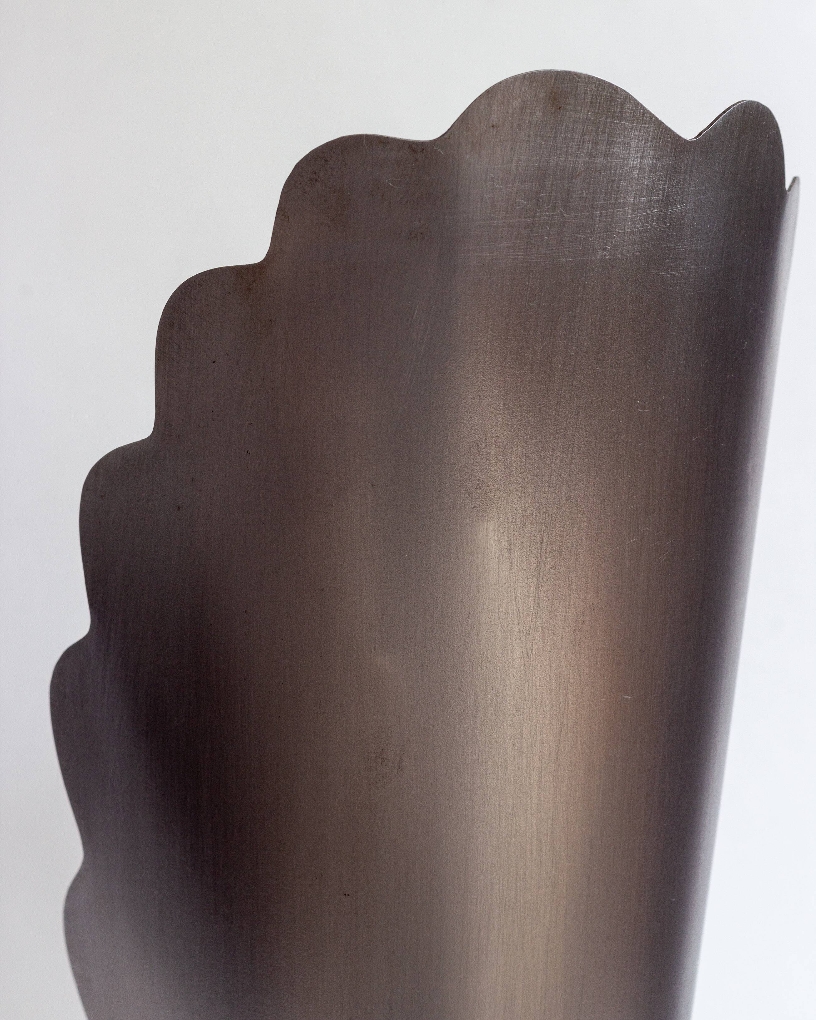 Pair of brushed steel lamps⎮60s, 70s