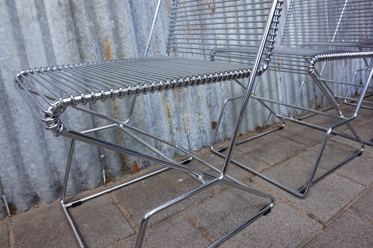 Set of 4 wire chairs, 1980s