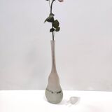 Handmade Scavo Glass Bottle / Vase by Luigi Mellara, Italy