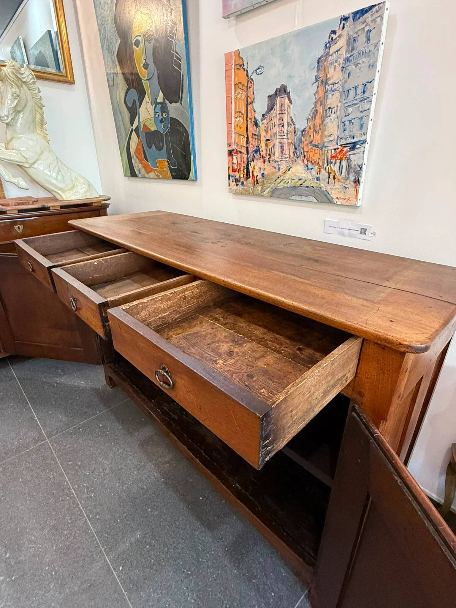 19th-century walnut buffet – 3 drawers