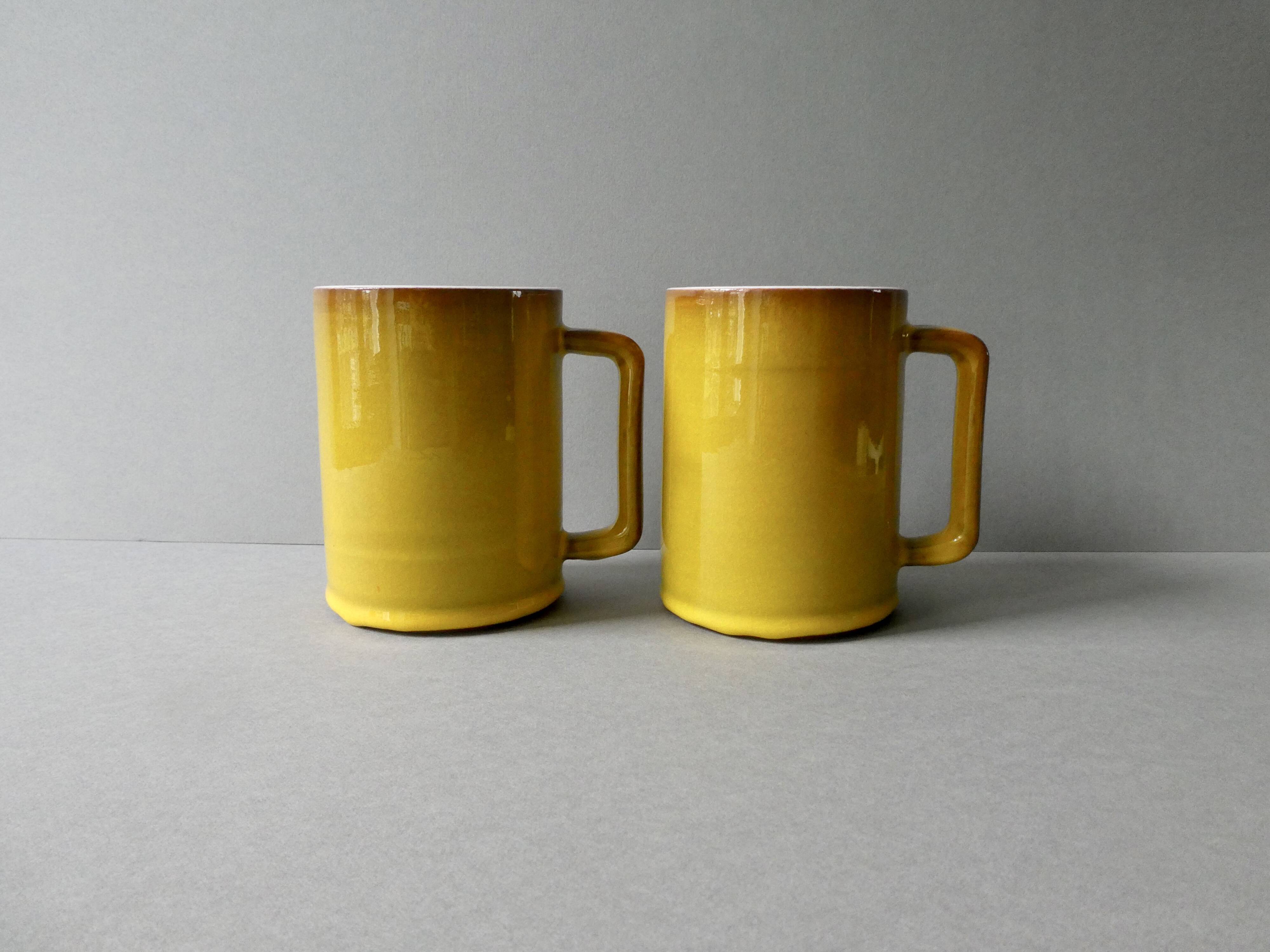 2 mugs en céramique de Paul Badié poterie de la Brague années 70