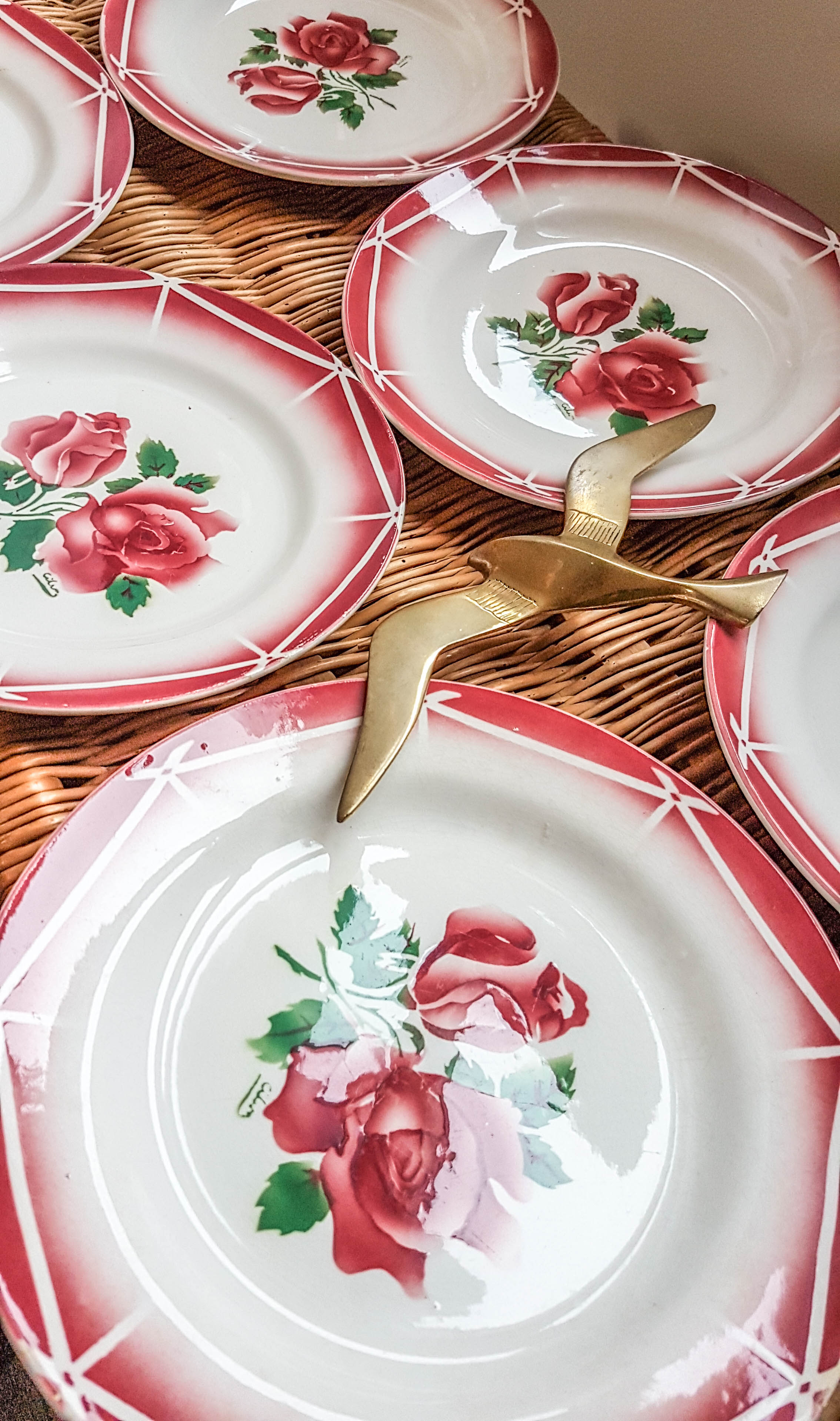 Lot de 6 assiettes plates Digoin Sarreguemines Badonvillier modèle Cibon