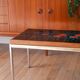 Table basse en céramique, teck & chrome, design, 1970