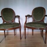 Pair of Louis XVI medallion armchairs