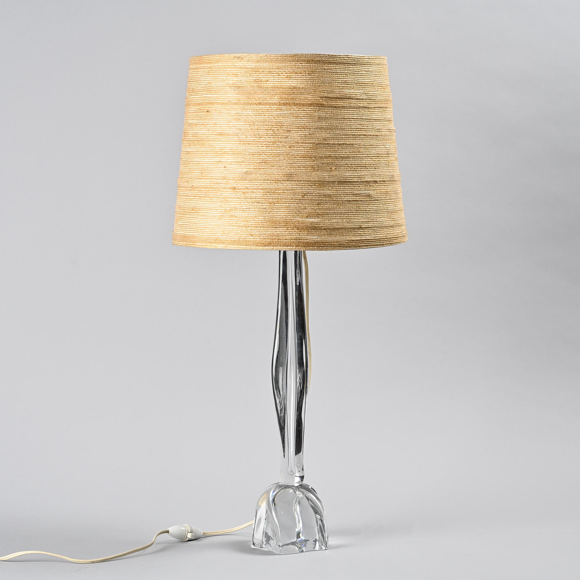 Crystal table lamp by Daum, France, 1970s