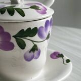 Sugar bowl, jam or honey pot hand painted "Richard Ginori", made in Italy.