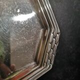 Art Deco silver metal tray with Orbrille house hallmarks