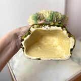 Vase en barbotine majolica gerbes de blé années 30 vintage