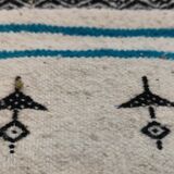 Kilim handmade white carpet in natural wool