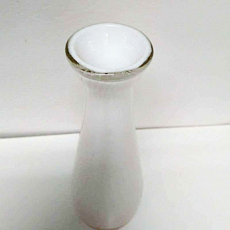 White vintage glass vase Ariel by Hermann Bongard, Norway 1956
