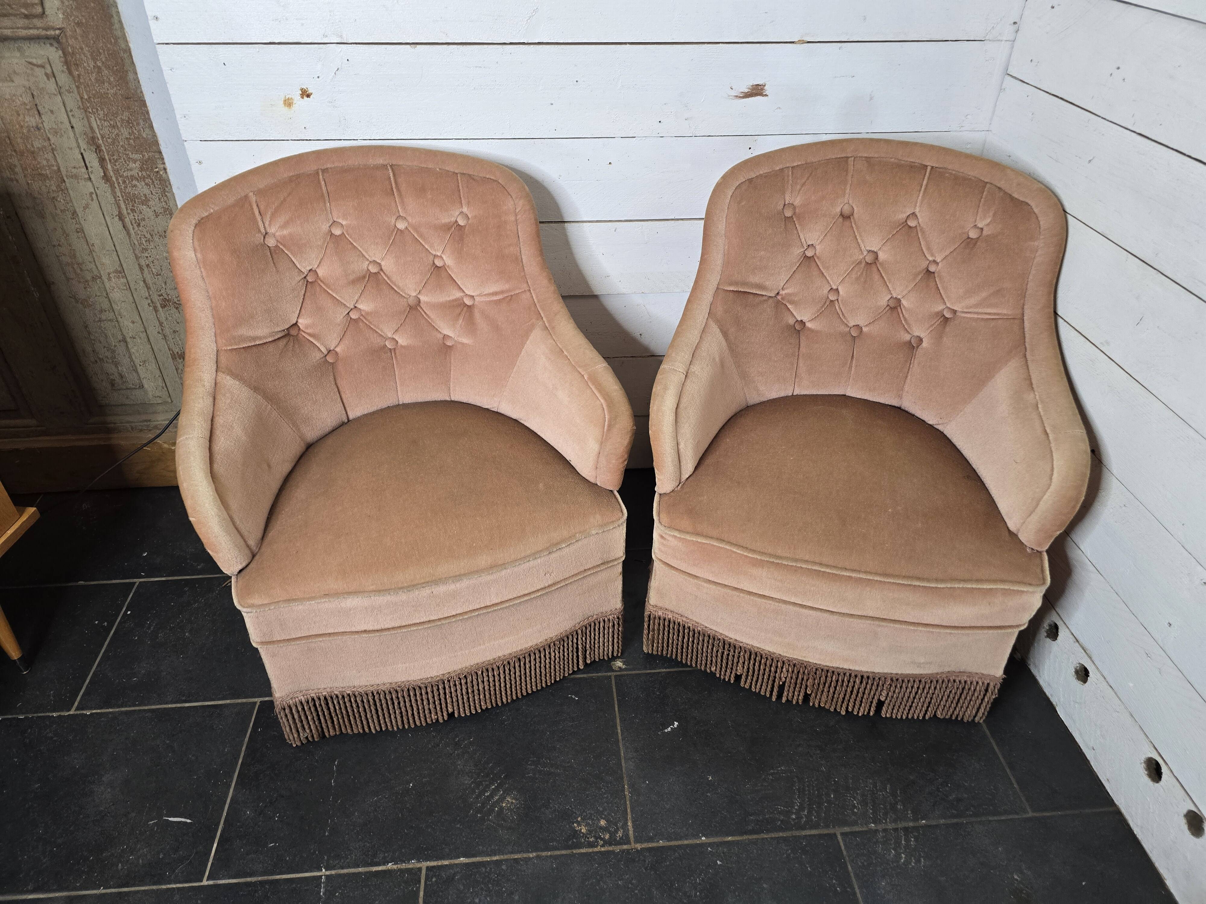 Pair of toad armchairs
