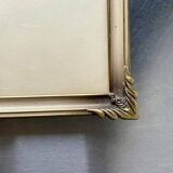 Cadre photo vintage art deco en métal doré laiton 20 cm x 15 cm verre convexe