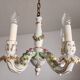 Handgeformt vergoldet vintage Porzellan Kronleuchter Capodimonte 1960er