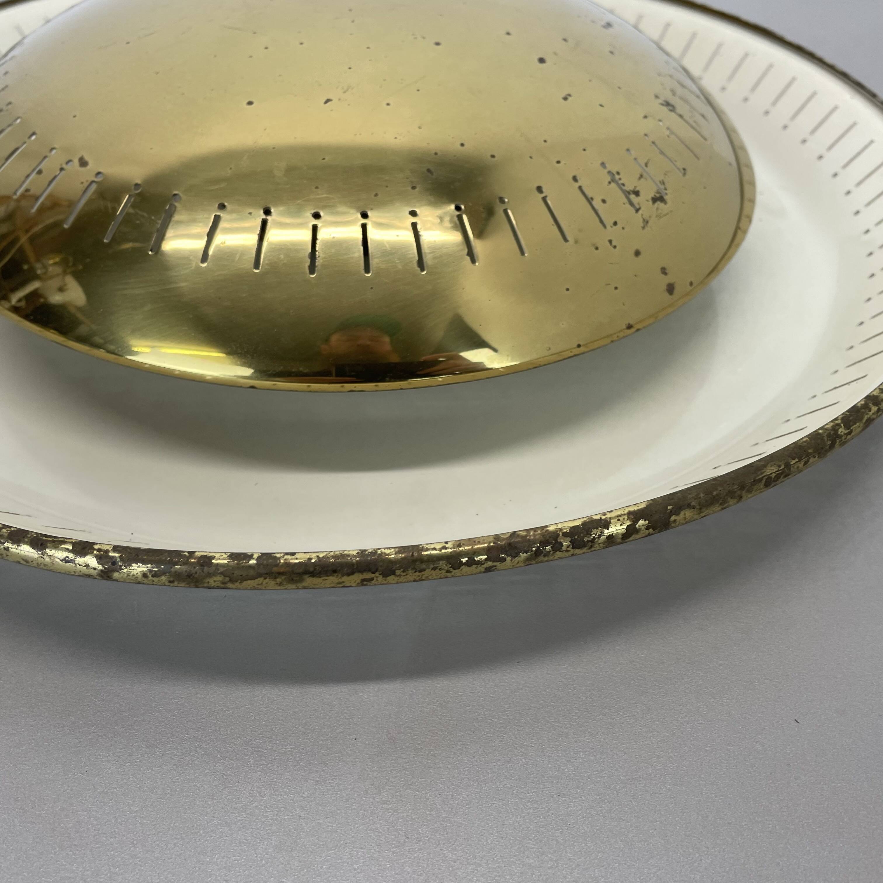 unique 42cm Brass Gino Sarfatti Style Ceiling wall Light Flushmount, Italy