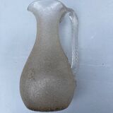 Carafe rafraichissoir pichet baccarat ou st louis cristal givré anse torsadée
