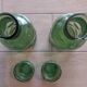 Bubble glass carafe, green bumpy