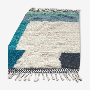 Berber carpet beni ouarain blue ocean