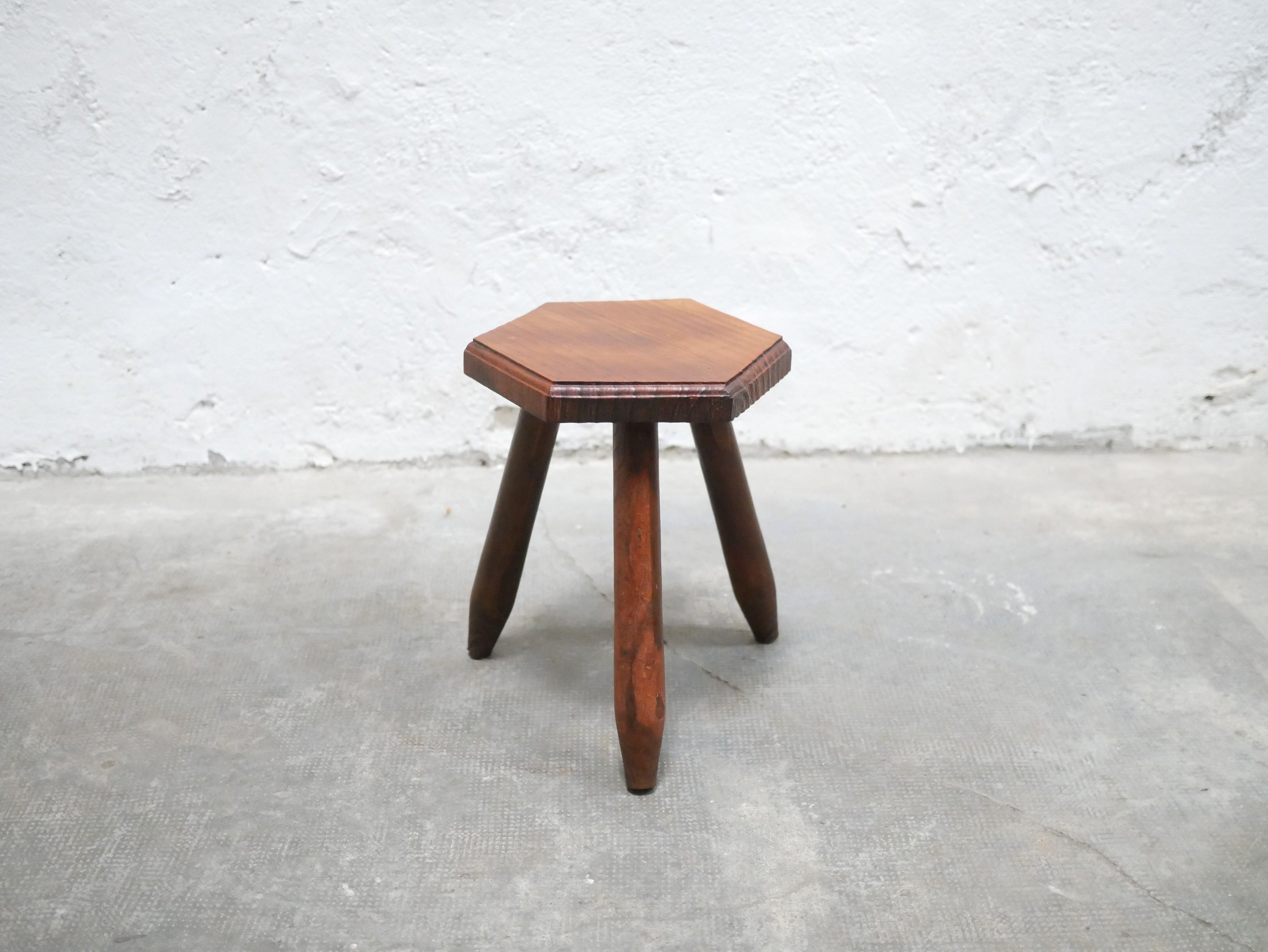 Vintage wooden tripod stool