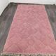Handwoven natural wool rug, traditional pink, size 1.5/2.5 m.