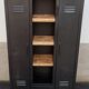 Black metal cabinet 2 doors and shelves