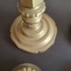 Pair of large candlesticks in gilded brass, 19th century.