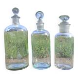 Set of 3 retro glass bottles