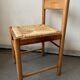 4 charlotte perriand style wood and straw chairs