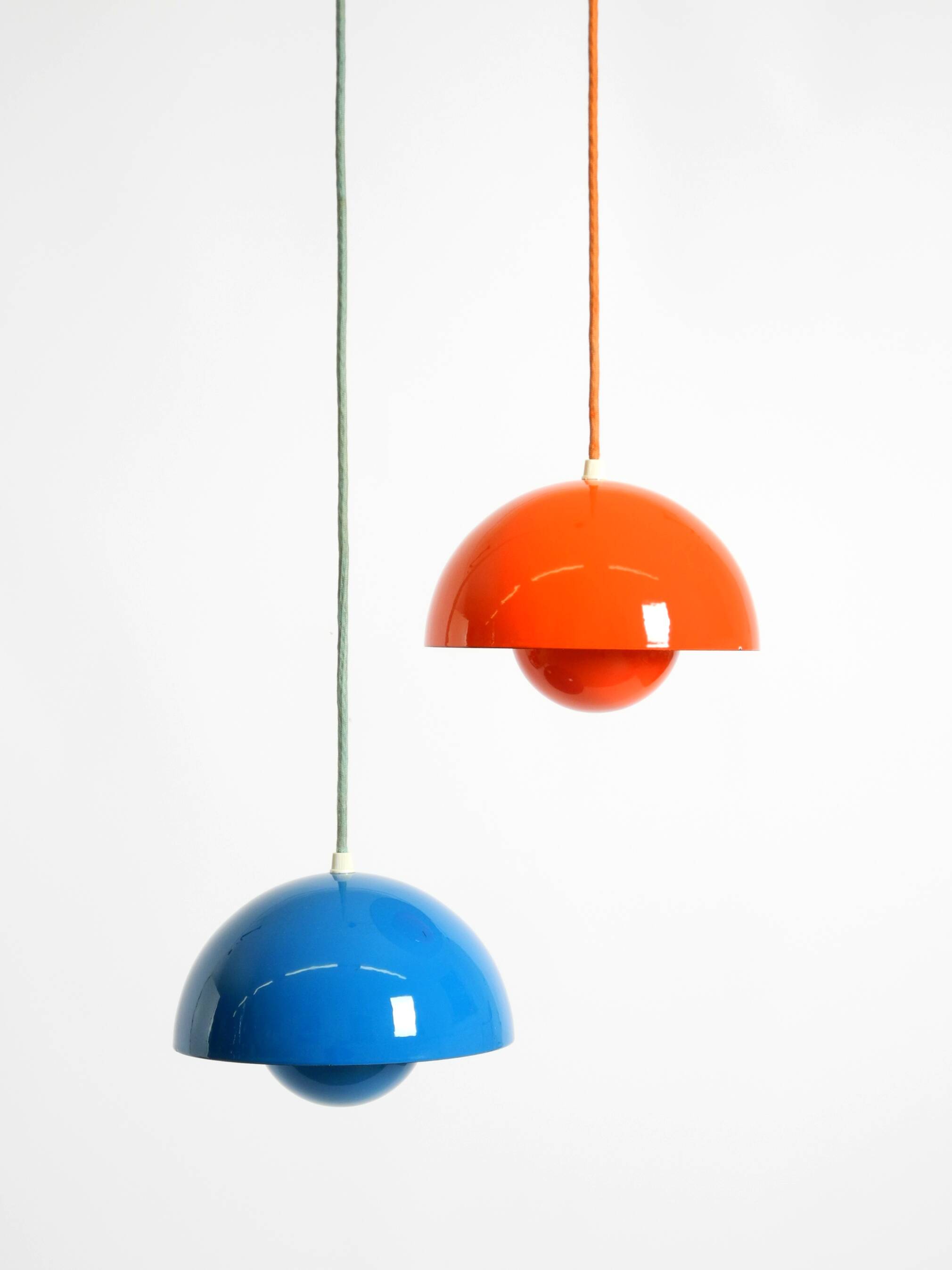 enamelled double shade Flower Pot pendant lamp by Verner Panton for Poulsen