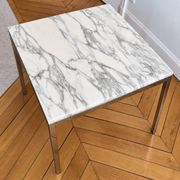 3 tables Florence Knoll – white marble type Calacatta & chrome steel