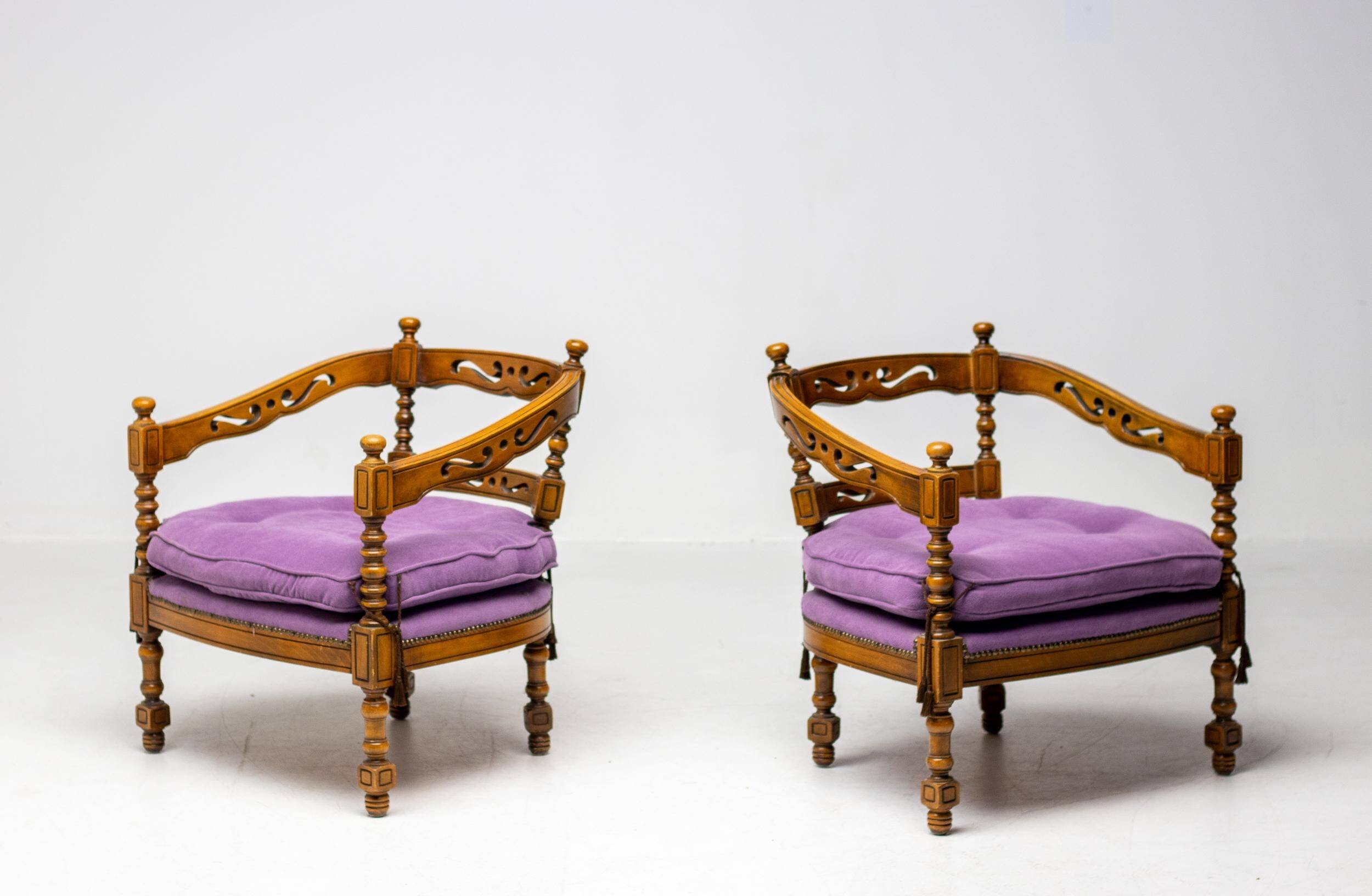 Pair of purple armchairs Giorgetti (Gallery 1975)