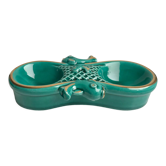 Salière en céramique vert et doré art déco années 30