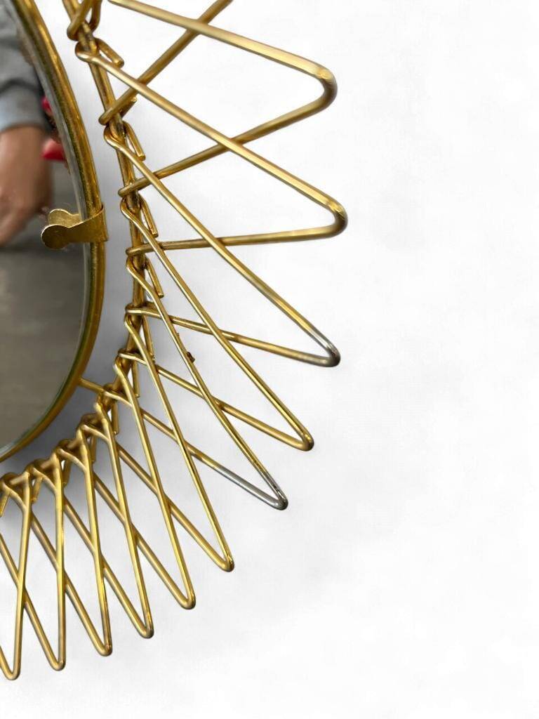 Vintage gold sunburst mirror / solar mirror