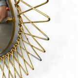 Vintage gold sunburst mirror / solar mirror