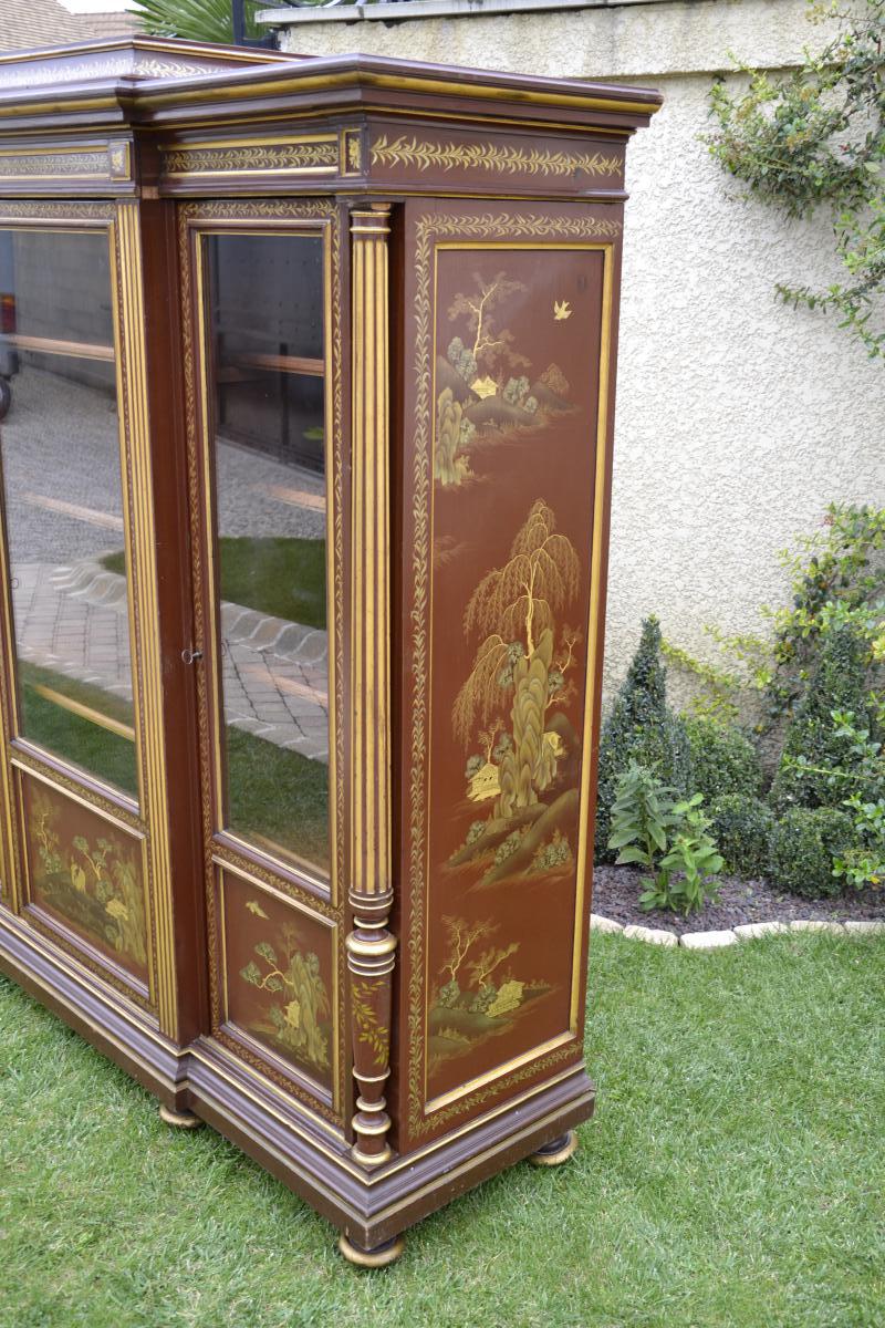 Laqué Library in Japanese Decorations Napoleon III Style - 19th Century