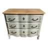 Louis XV style chest of drawers, patinated and waxed, natural wood top