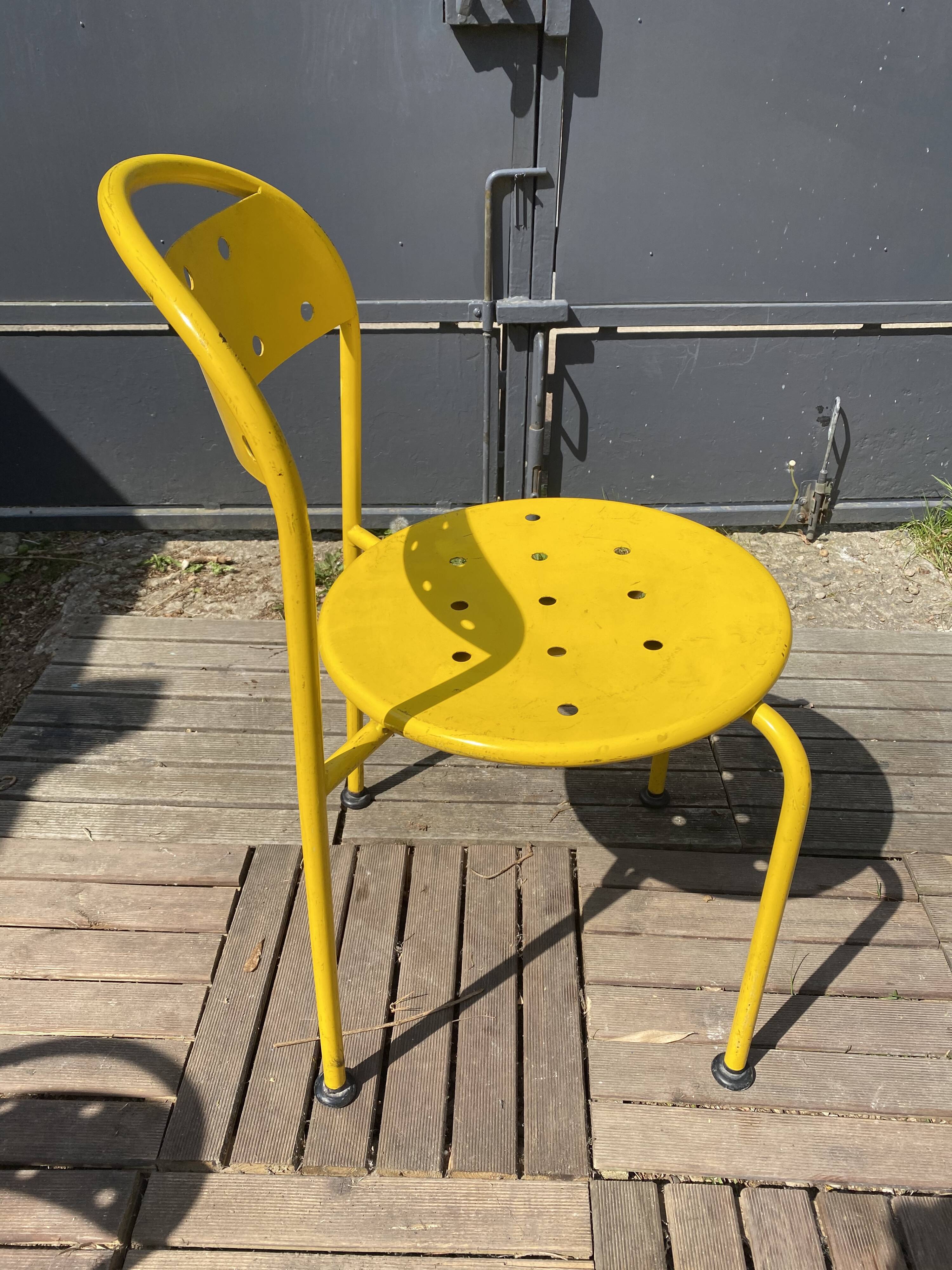 Set of eight metal garden chairs 1980s
