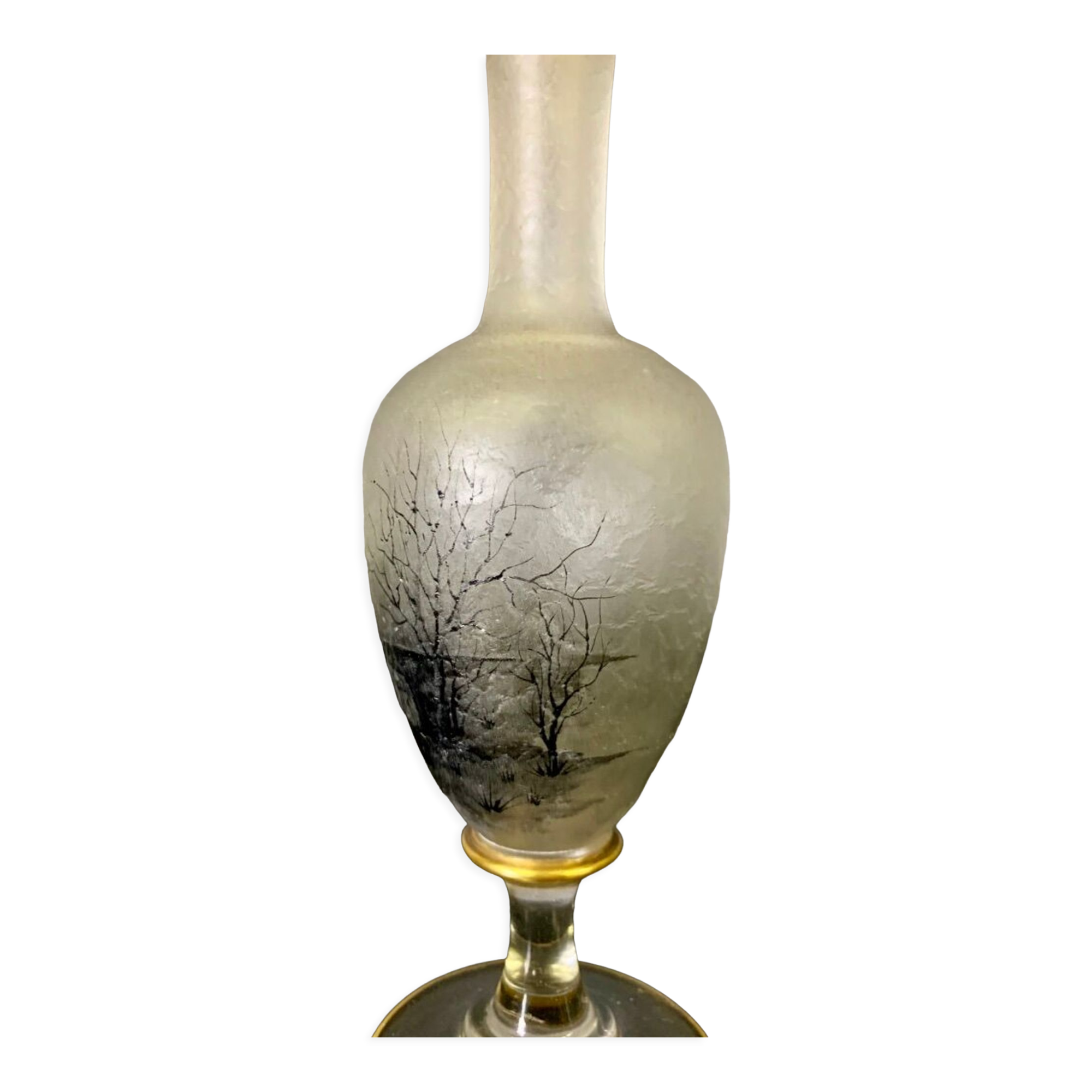 Soliflore Vase with Autumn Decoration In Grisaille circa 1900