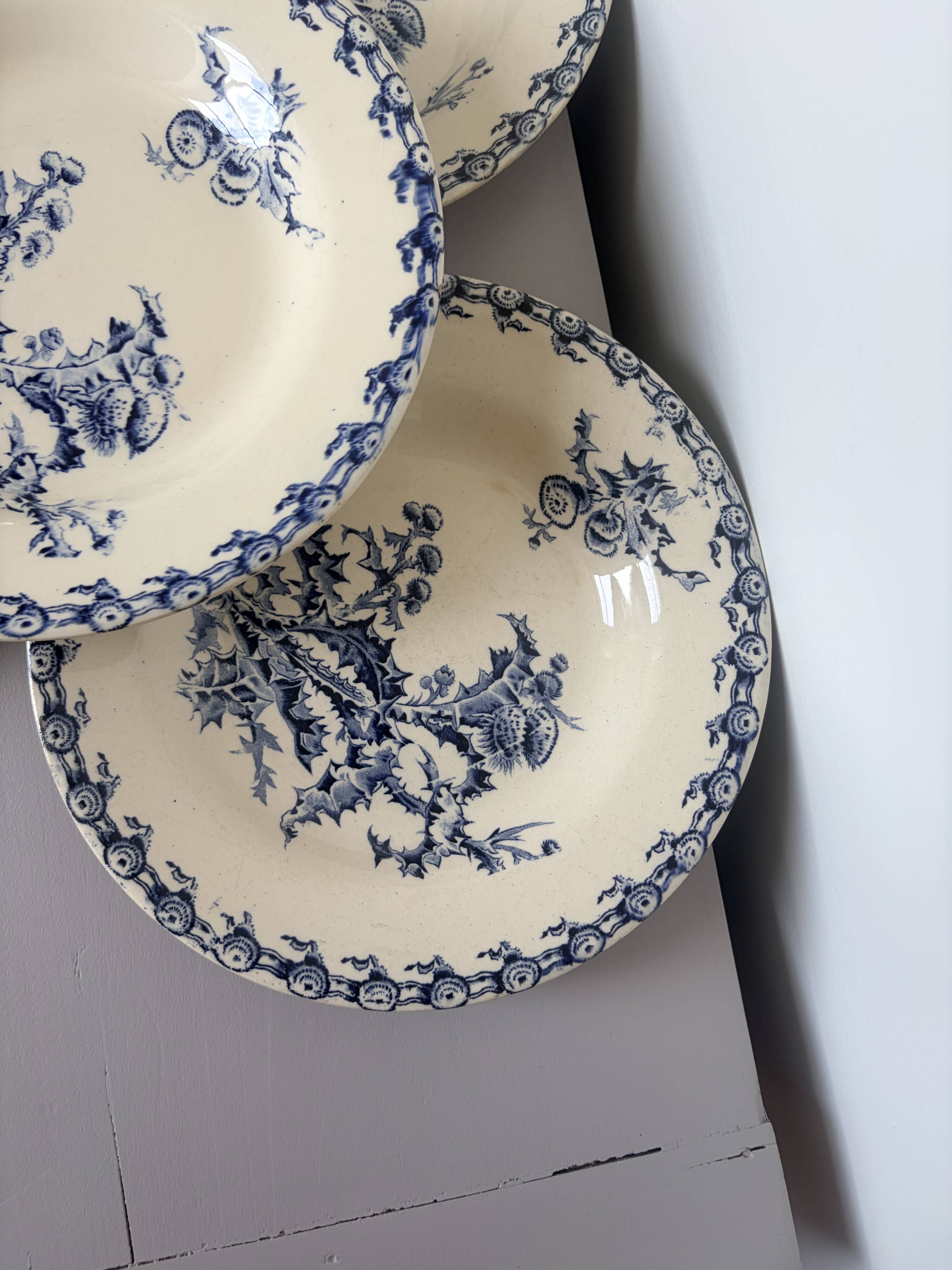 4 assiettes creuses Gien Chardons 260359