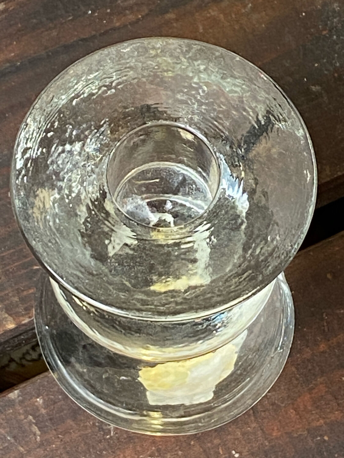 Molded glass candle holder