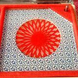 Vintage musical box with mirror psychedelic revolving wheel mechanism