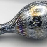 Vintage vase, modernist design, brown with white speckled chrome highlights 25 cm