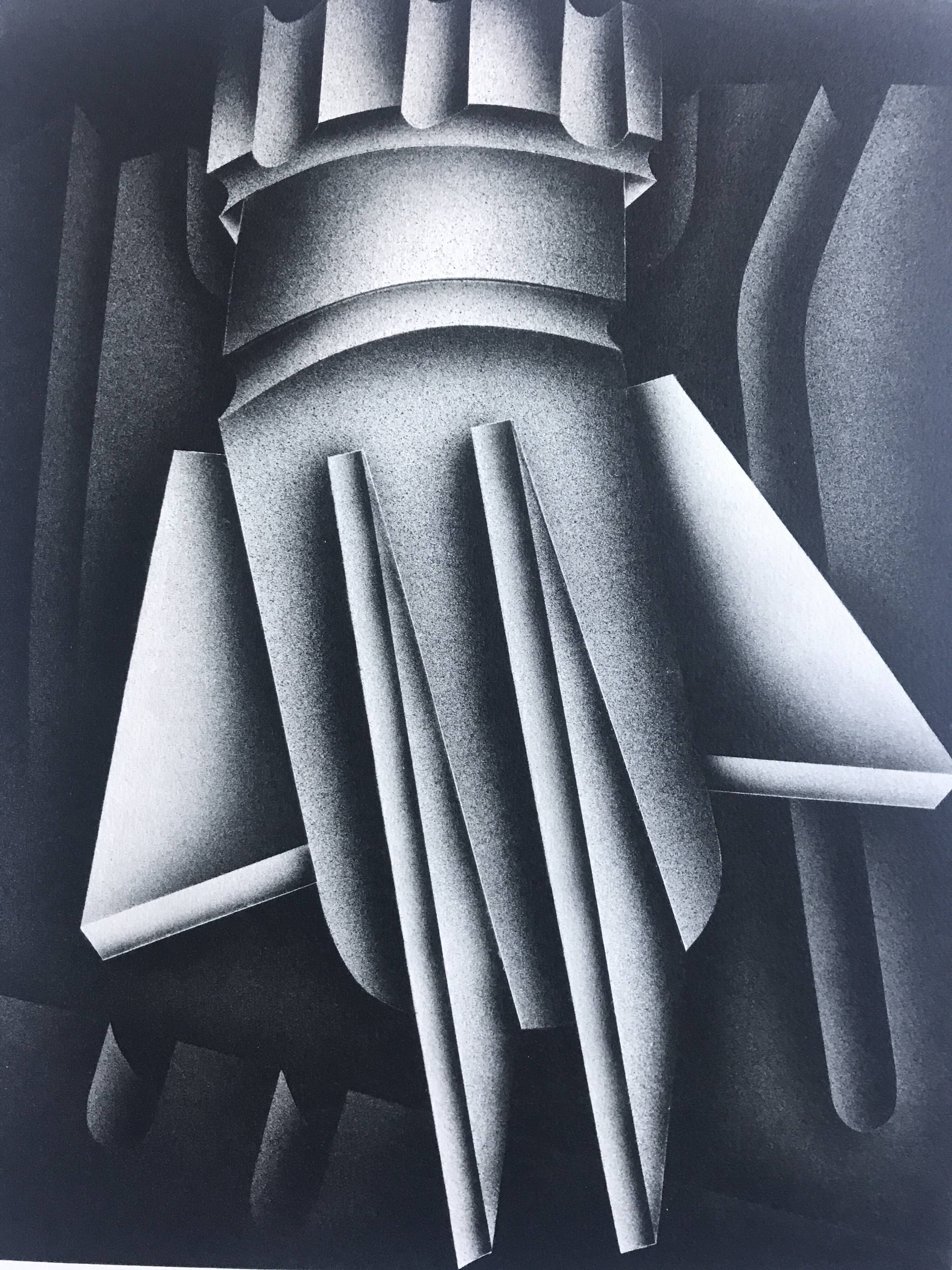 Original lithograph by Jacques POLI, Refinery, 1978